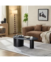 Streamdale Furniture Modern Oval Luxury Coffee Table, Sophisticated Living Room Center Table