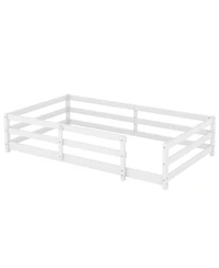 Streamdale Furniture Streamdale Twin Size Montessori Floor Bed with Fence