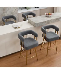 Streamdale Furniture Ts Modern decorative chair, living room side chair with gold legs, no wheels, 2PC