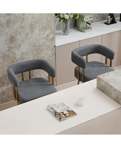 Streamdale Furniture Ts Modern decorative chair, living room side chair with gold legs, no wheels, 2PC