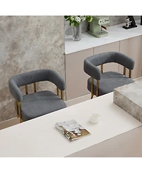 Streamdale Furniture Ts Modern decorative chair, living room side chair with gold legs, no wheels, 2PC