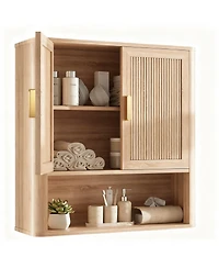 Yigii Adjustable Wood Shelf Bathroom Cabinet - Multi-functional, Space-saving, Easy Assembly