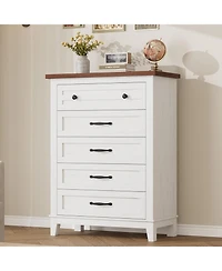 Gaomon 5 Dresser for Bedroom, 41.3 in Tall Vertical Drawer Dresser with Large