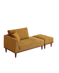 Streamdale Furniture Streamdale Upholstered Chaise Lounge and Stool for Living Room Bedroom
