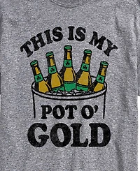 Airwaves Men's Instant Message Beer Pot O' Gold Short-Sleeve Graphic T-Shirt