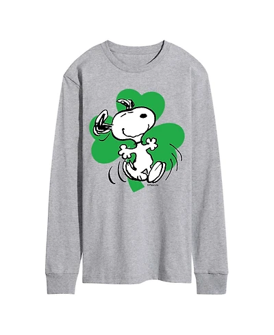 Airwaves Men's Peanuts Snoopy St. Patrick's Day Long-Sleeve Graphic T-Shirt