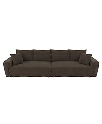 Streamdale Furniture 102" Plush Corduroy 4-Seat Sofa with Movable Ottoman
