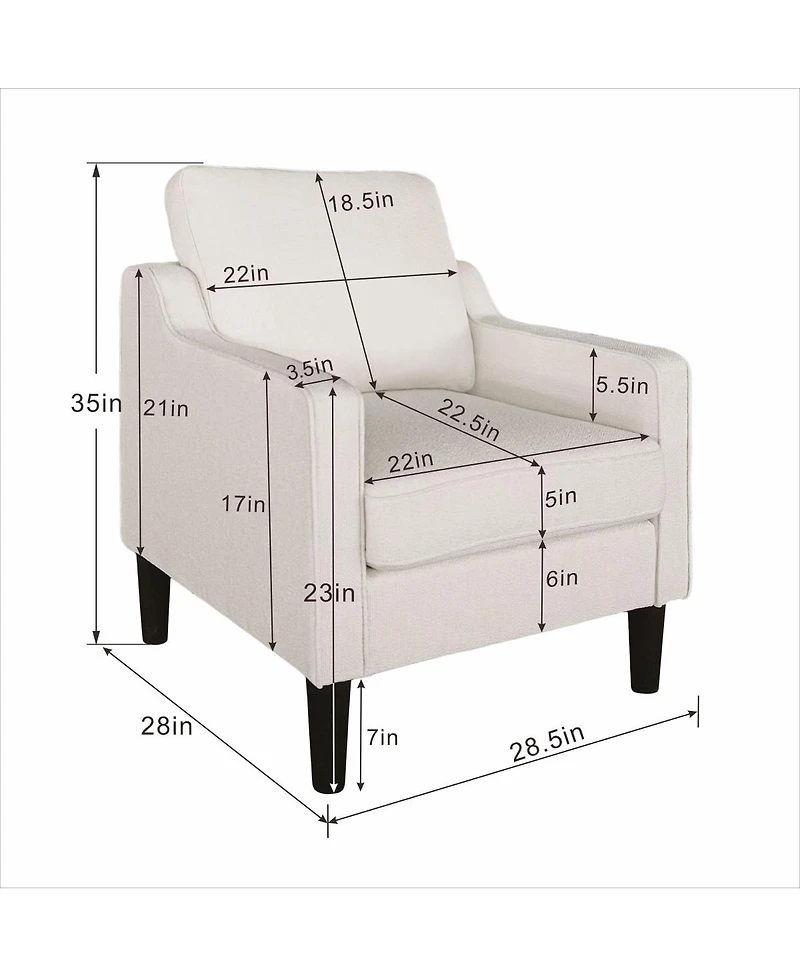 Streamdale Furniture Living Room Accent Chair - Soft Chenille Comfy Arm Chair