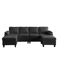 Streamdale Furniture 102" Contemporary L-Shaped Modular Sectional Sofa with Storage Ottoman