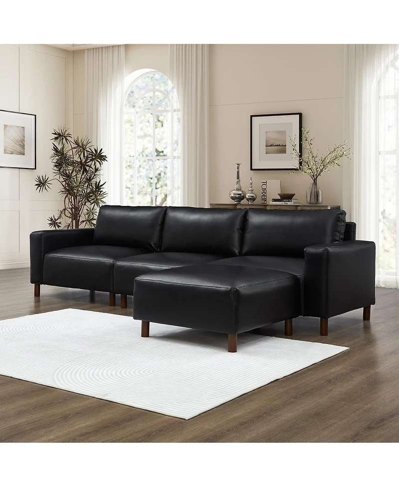 Streamdale Furniture Modern Luxury Sectional Sofa Couch with Convertible Ottoman
