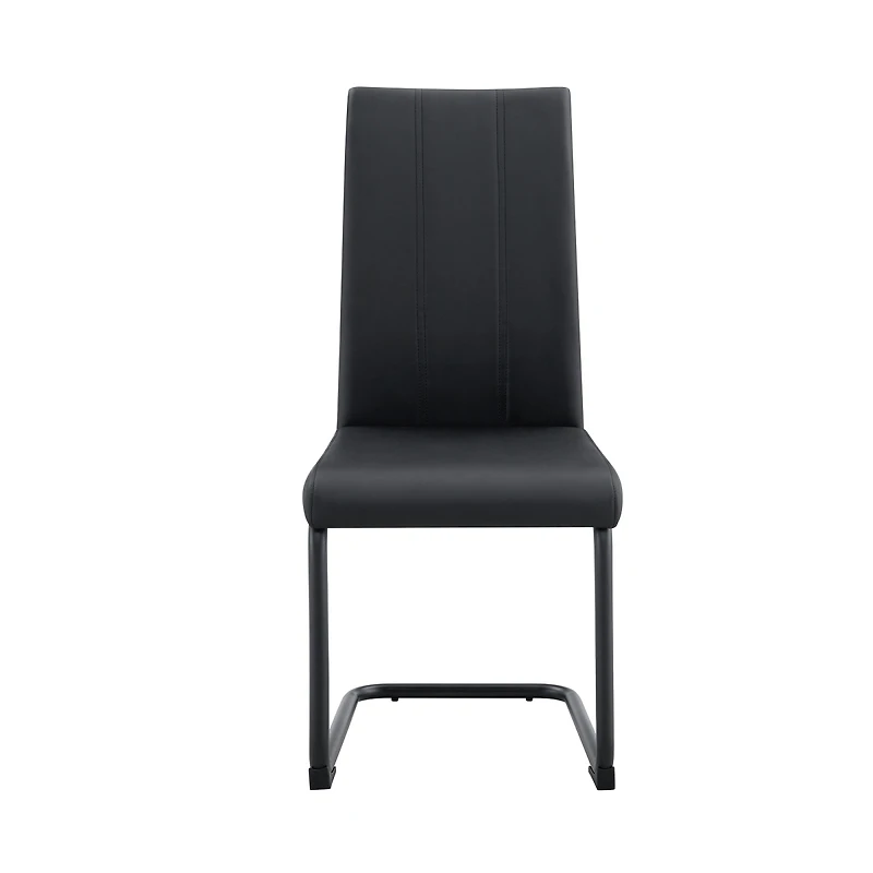 Streamdale Furniture 2-Pack Pu Upholstered Dining Chairs - Black Modern Kitchen Side Chairs