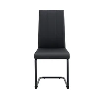 Streamdale Furniture 2-Pack Pu Upholstered Dining Chairs - Black Modern Kitchen Side Chairs