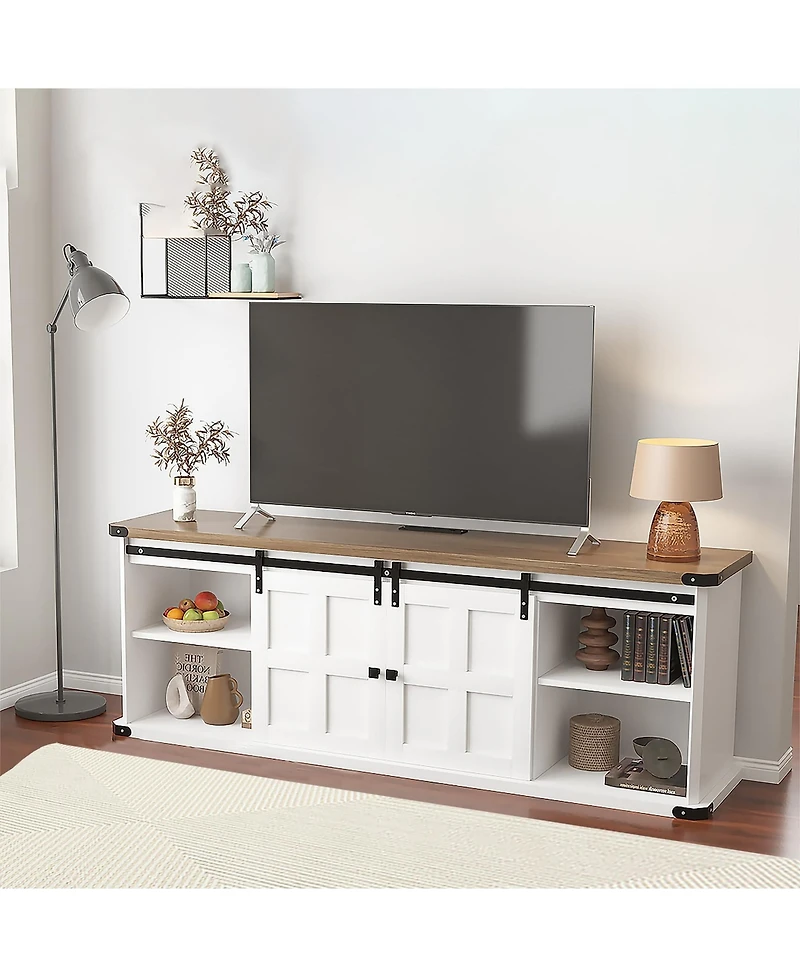 Gaomon Farmhouse Tv Stand for 75 Inch Tv