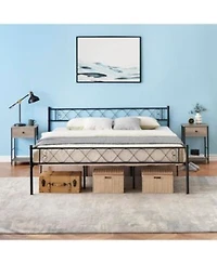 gaomon California King Bed Frame with Headboard Footboard for Girls Boys Metal Platform Bed Frame