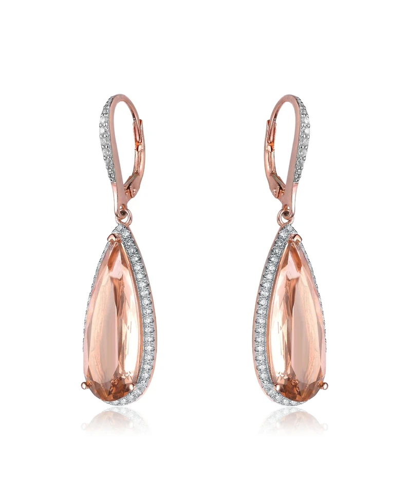 Elegant Teardrop Shaped Earrings with A Cubic Zirconia Middle Stone