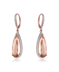 Elegant Teardrop Shaped Earrings with A Cubic Zirconia Middle Stone