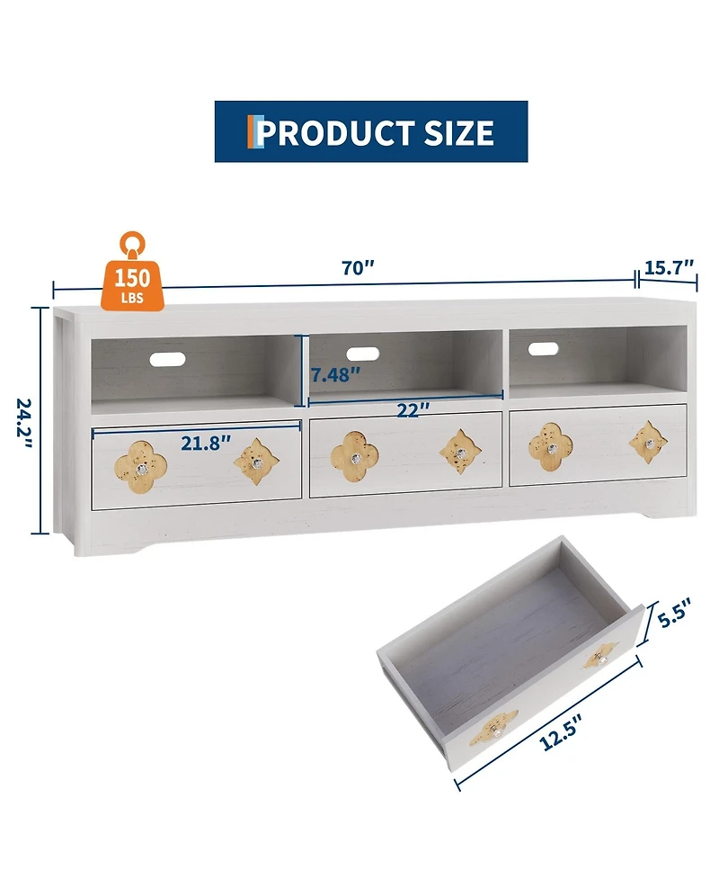 gaomon 70in Tv Stand for TVs Up to 85