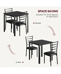 gaomon 3-Piece Kitchen Dining Room Table Chair Set,Dining Table Set for 2,Square 29.1 x 29.1 x 30 in Table with 2 Metal- Chair