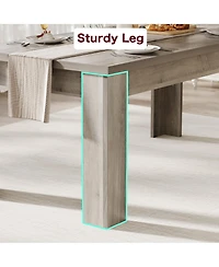 gaomon 63" Dining Table for 4-6, Farmhouse Wood Kitchen with 4 Strong Legs, Large Thick Tabletop