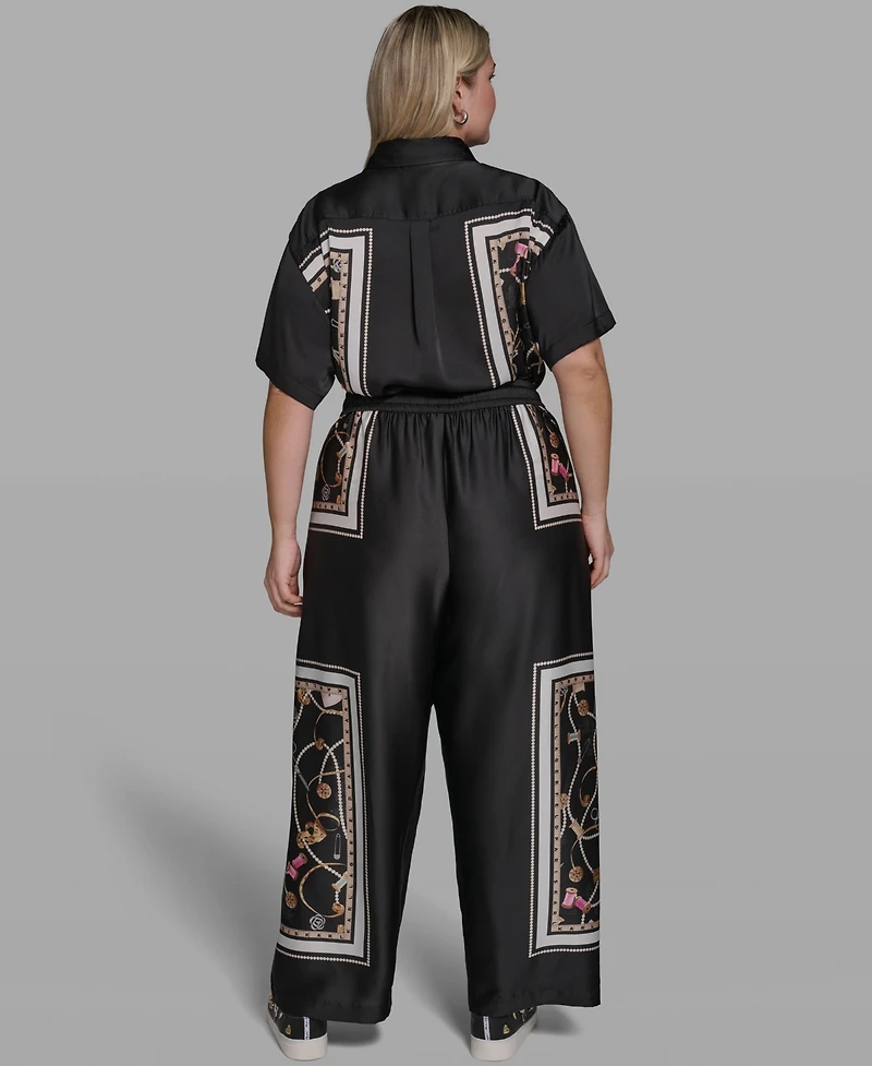 Karl Lagerfeld Paris Plus Printed Collared Shirt