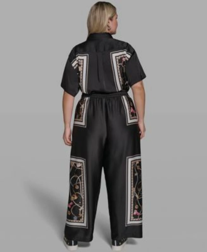 Karl Lagerfeld Paris Printed Camp Shirt Soft Pant