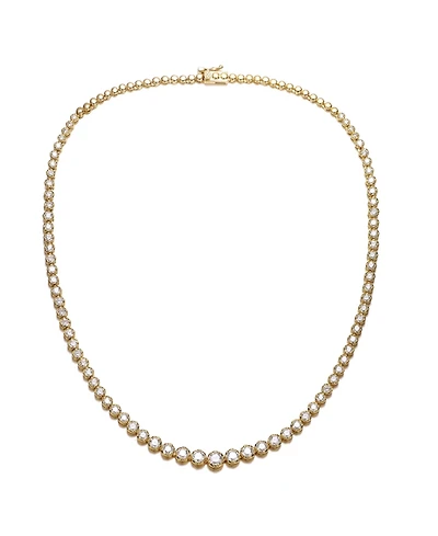 Sterling Silver Cubic Zirconia Graduated-Size Tennis Chain Anniversary Necklace