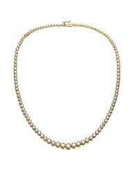 Sterling Silver Cubic Zirconia Graduated-Size Tennis Chain Anniversary Necklace