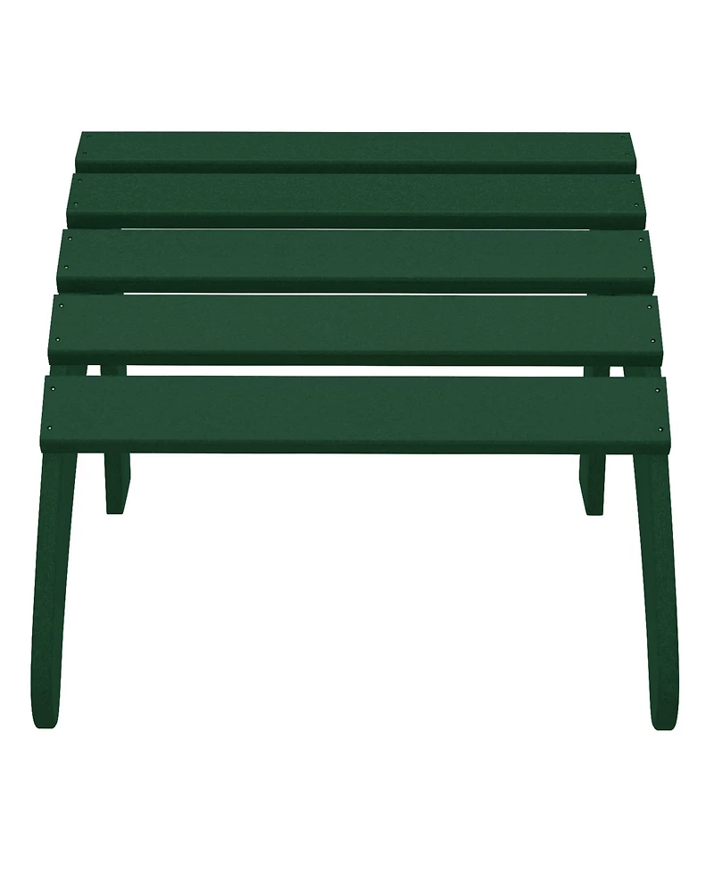 WestinTrends 4-Piece Outdoor Patio Hdpe Adirondack Chairs With Ottomans and Cup Holder Set