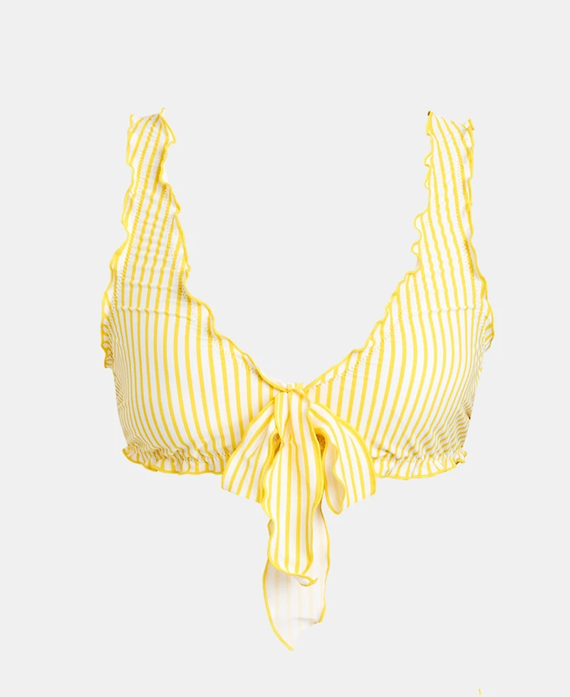 Cupshe Women's V-Neck Front Tie Standard Coverage Soft Cup Top