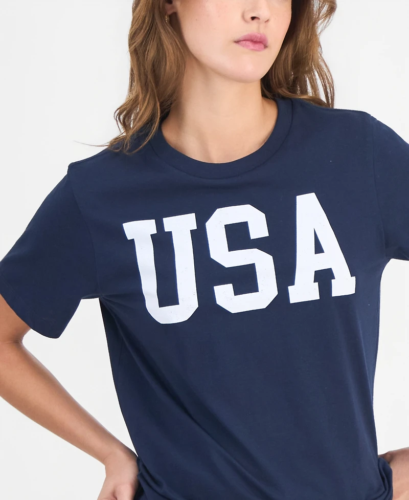 Grayson Threads, The Label Juniors' Usa Crewneck T-Shirt