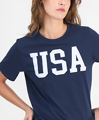 Grayson Threads, The Label Juniors' Usa Crewneck T-Shirt