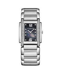 Stuhrling Serafine 4089.4 Women s Rectangular Quartz Watch, Mother-of-Pearl Dial & Swarovski Crystal Bezel