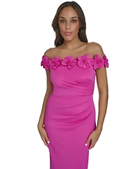 Eliza J Women's Off-The-Shoulder 3D Floral Midi Dress