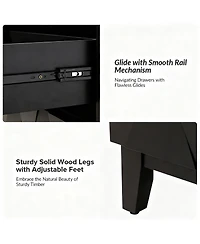 Modern 2-Drawer Side Table with Charging Station