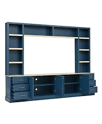 Streamdale Furniture Farmhouse 4-Piece Entertainment Center Wall Unit