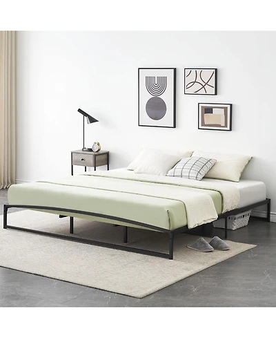 gaomon Low Bed Frame Size, 10 Inch Heavy Duty Metal Platform Bed Frame Low Profile, Mattress Foundation, No Box Spring Needed, Noise-Free