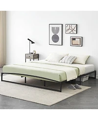 gaomon Low Bed Frame Size, 10 Inch Heavy Duty Metal Platform Bed Frame Low Profile, Mattress Foundation, No Box Spring Needed, Noise-Free
