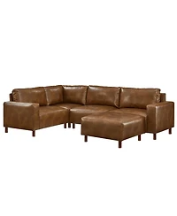Streamdale Modern Luxury 5-Piece Modular Sectional Sofa with Ottoman, Brown