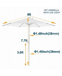 Streamdale Umbrella with Light and Stripes