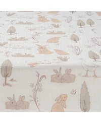 Lambs & Ivy Baby Signature Bunny Hop Organic Cotton Muslin Fitted Crib Sheet