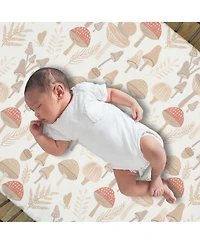 Lambs & Ivy Mushroom Meadow 3-Piece Organic Cotton Infant Baby Crib Bedding Set
