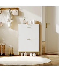 gaomon Handle Fluted Shoe Cabinet