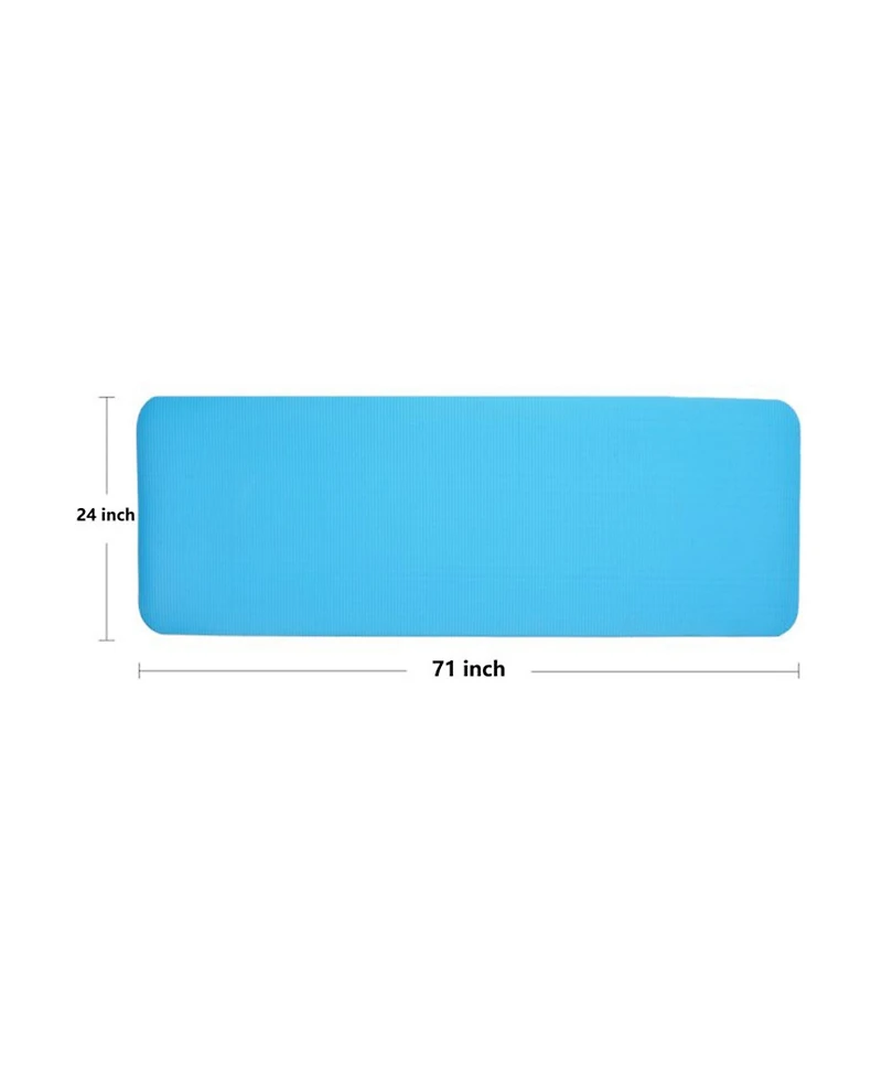 BalanceFrom Fitness GoYoga+ 71x24in Exercise Yoga Mat w/Knee Pad & Strap