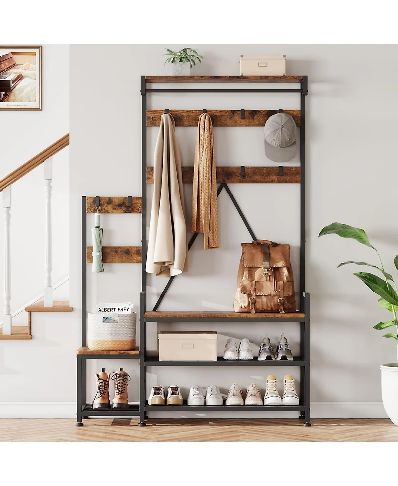 gaomon Solid Wood Parent-Child Hall Tree