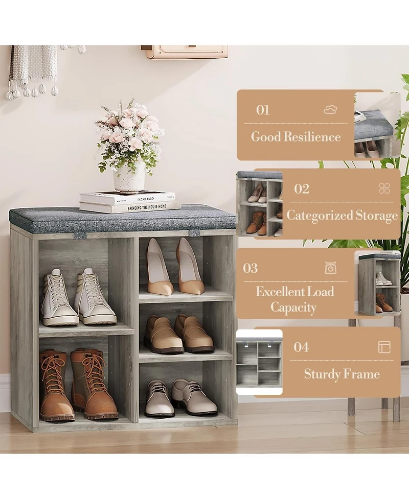 gaomon 20" Cushioned Shoe Bench