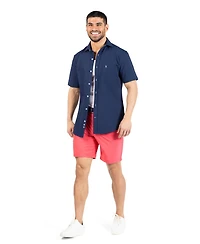 TailorByrd Men's Solid Seersucker Short Sleeve Shirt