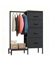 Yigii 44" Tall 2-in-1 Dresser & Rack, 4 Drawers, Reversible, Sturdy