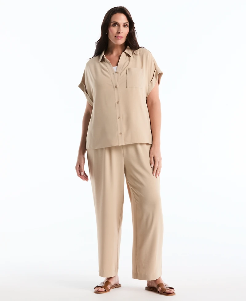 Rafaella Plus Roll Short-Sleeve Shirt