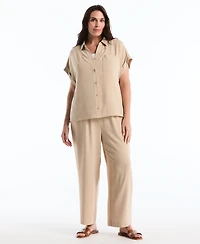 Rafaella Plus Roll Short-Sleeve Shirt