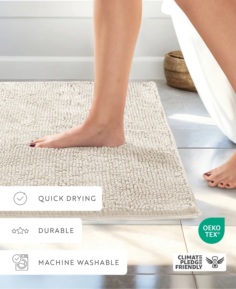ienjoy Home Soft Absorbent Chenille Bath Mat, 34" x 21"